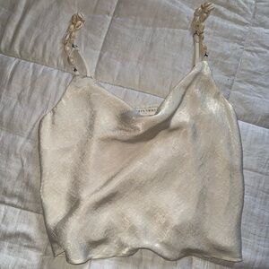 Elegant Cream Sleeveless Top